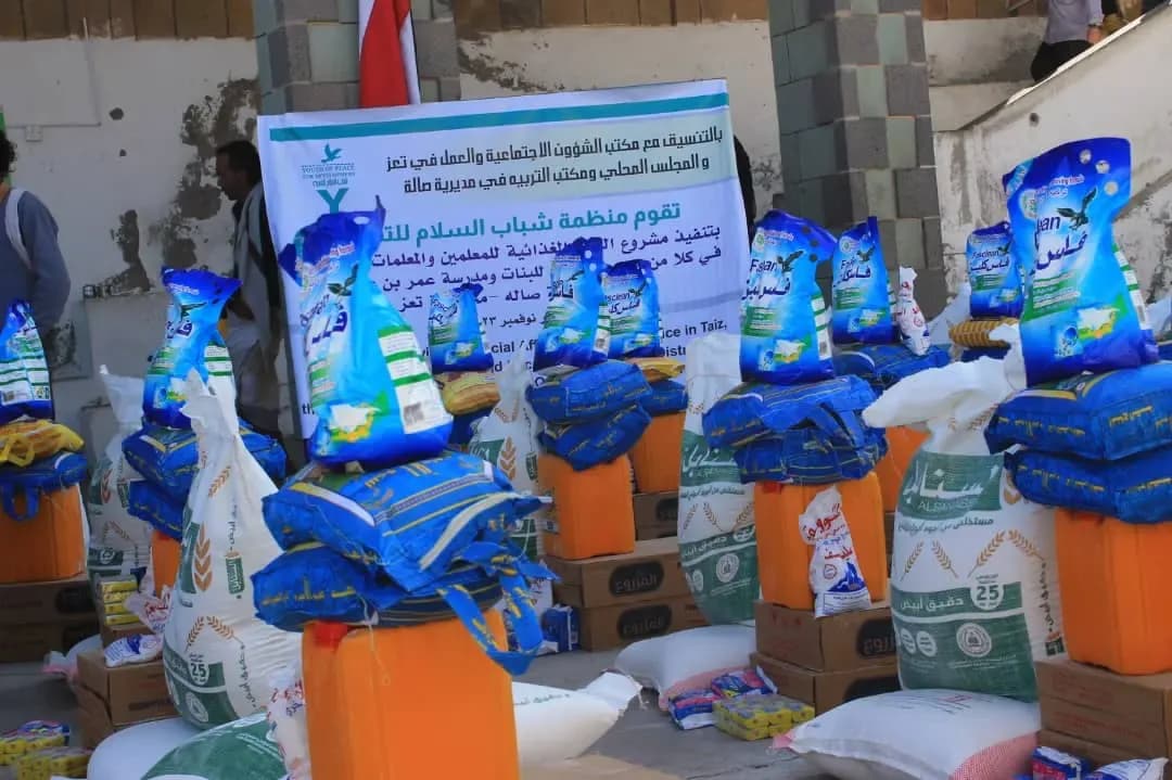 Distributing Food Baskets